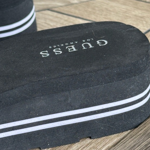 GUESS Black Rhinestone Platform Slides - Picture 7 of 8